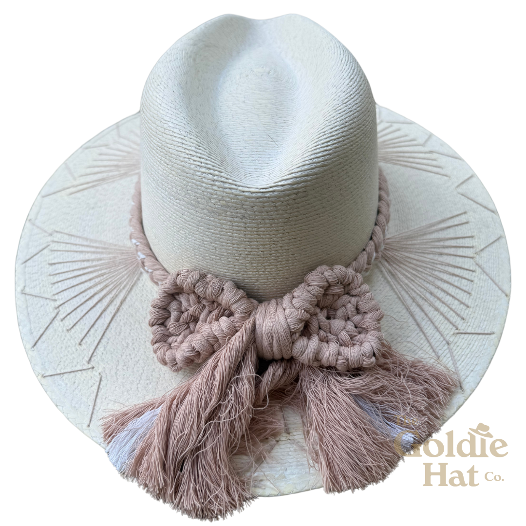 Dusty Rose Bow Palma Hat