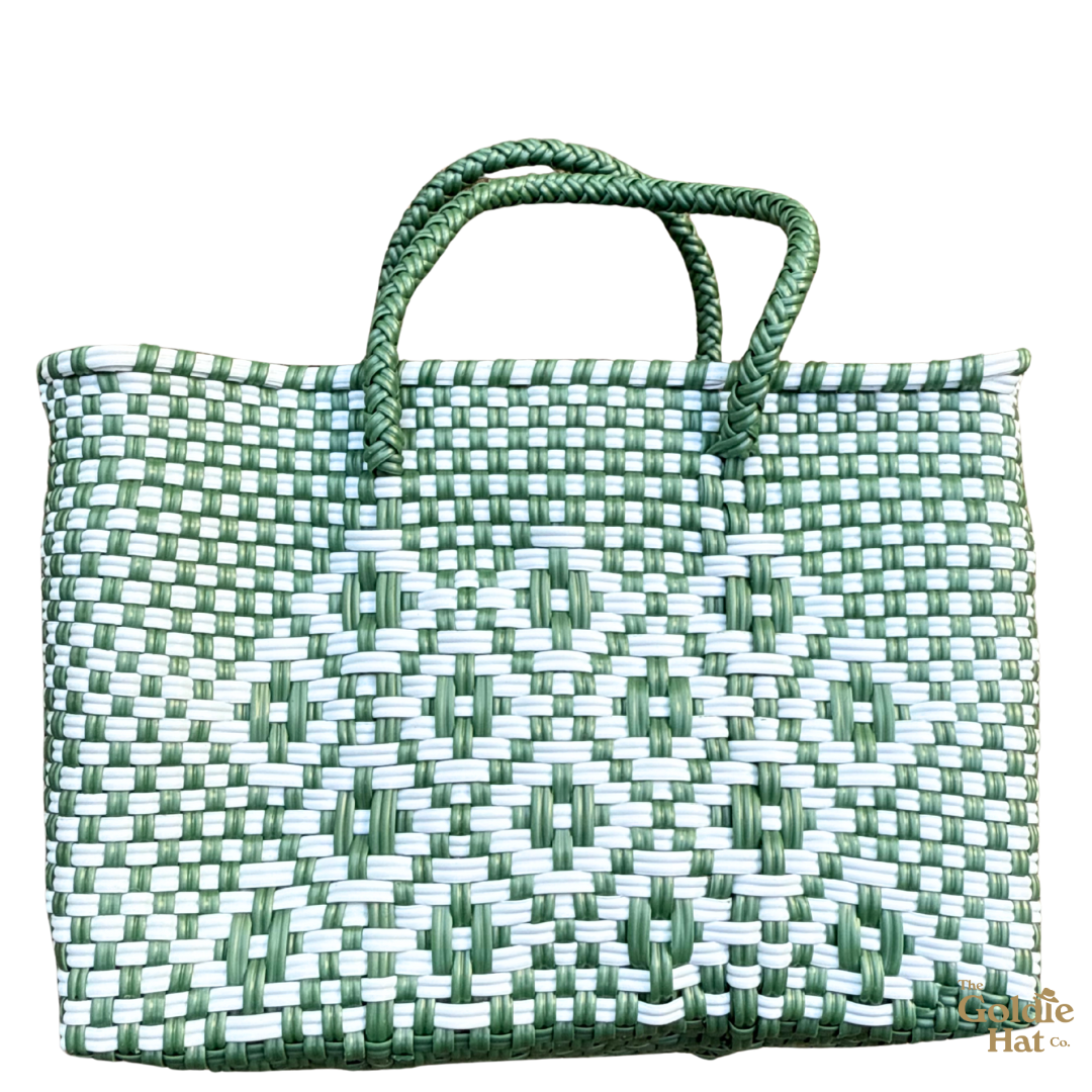 Goldie Mini Bag in Green & White