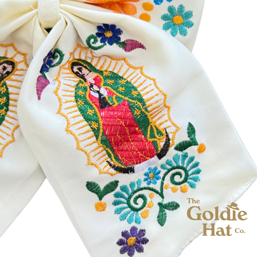 Medium Embroidered Mary Bow