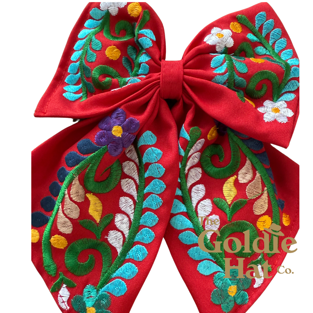 Medium Embroidered Bow