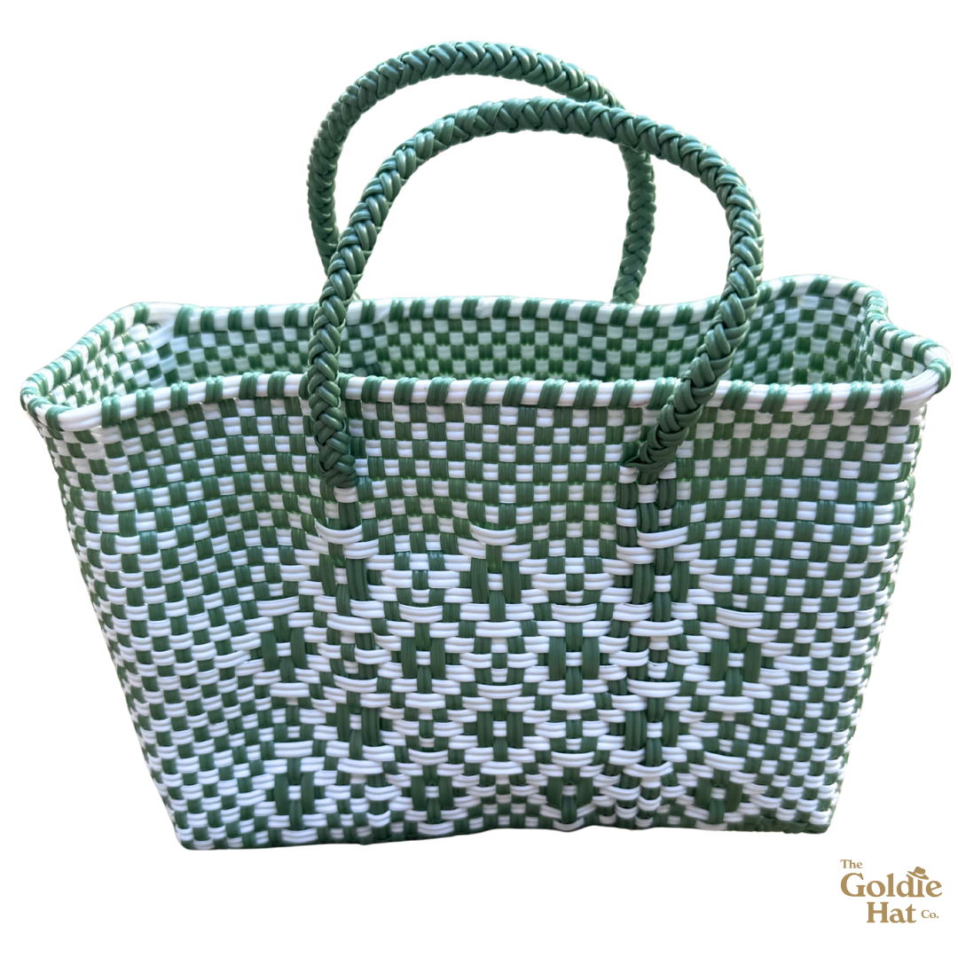 Goldie Mini Bag in Green & White