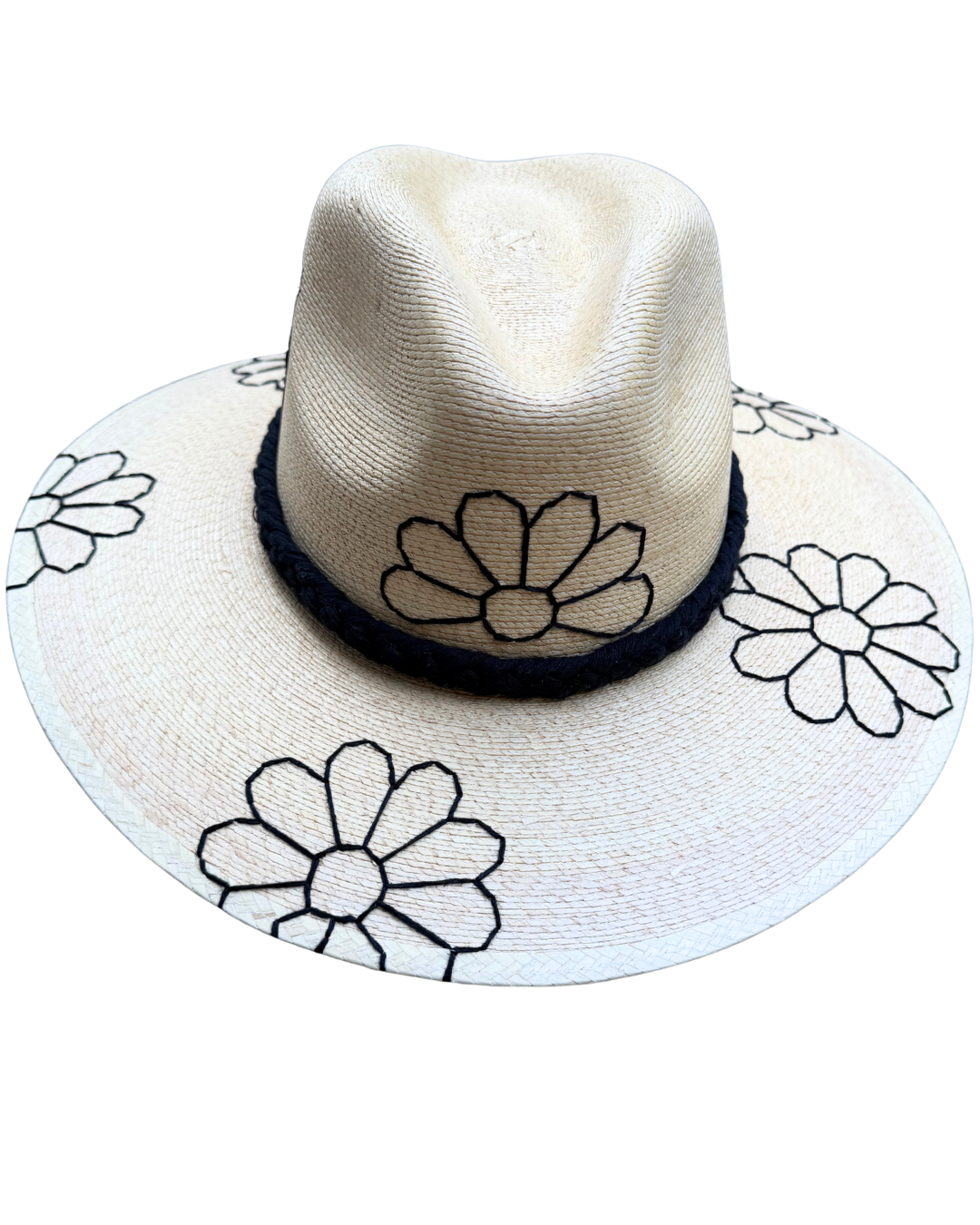 Daisy Black Dark Palm Hat