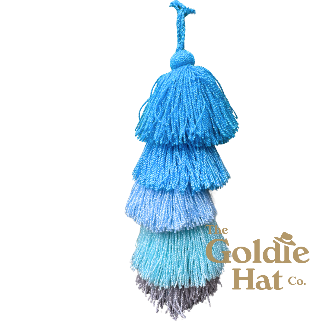 Shades of Blue Tassel Palma Medium Bag