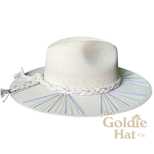 Beige & Blue Hat