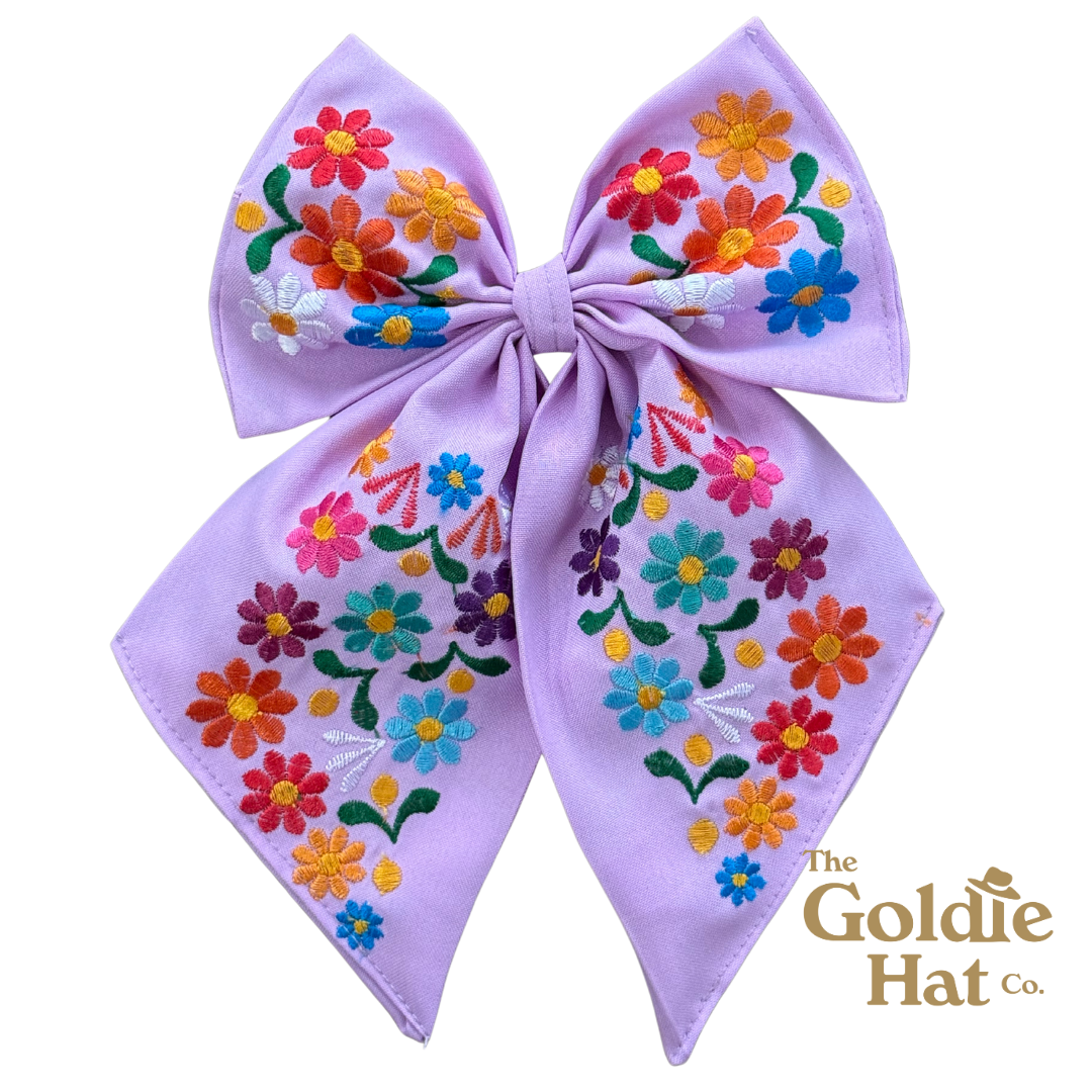 Medium Embroidered Bow