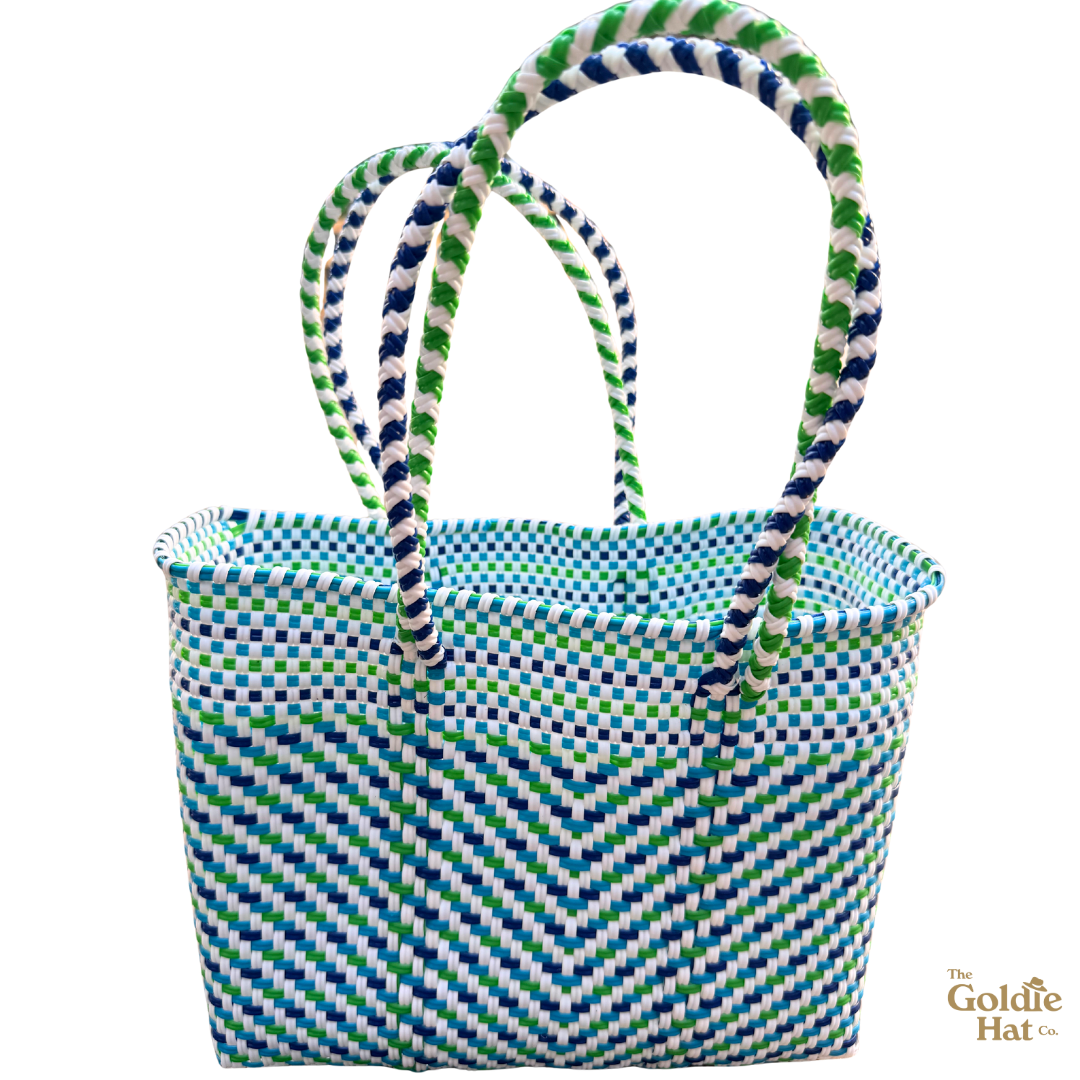 Goldie Small Bag in Blue, Green, and White