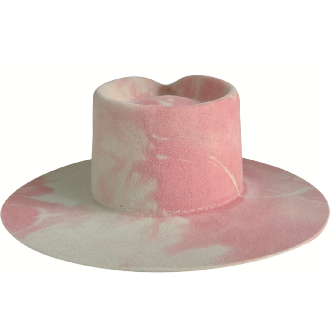 Pink Tie Dye Felt Hat