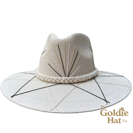 Palma Hat Black and Light Beige