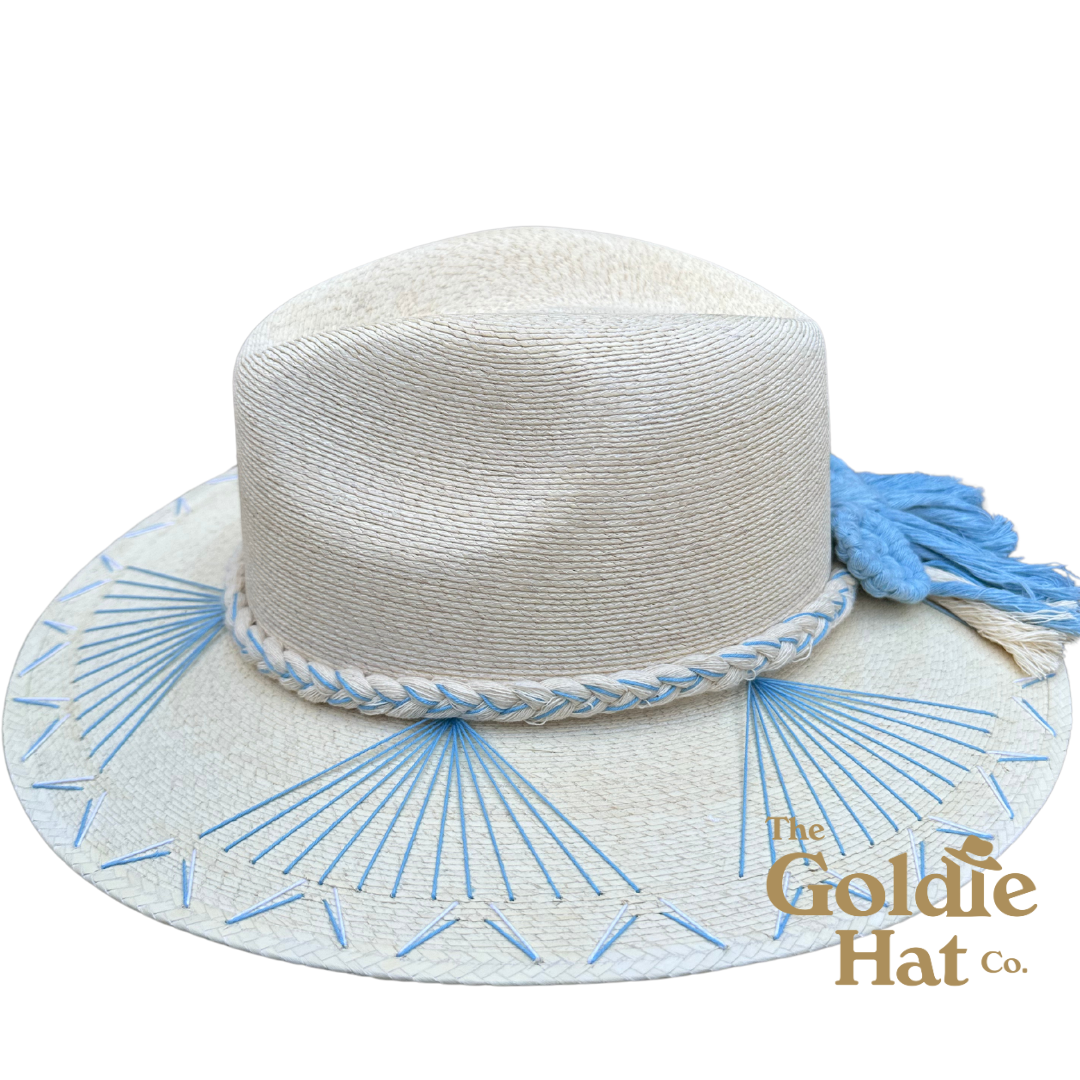Light Blue Bow Palma Hat