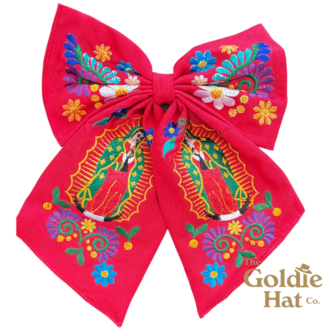 Medium Embroidered Mary Bow