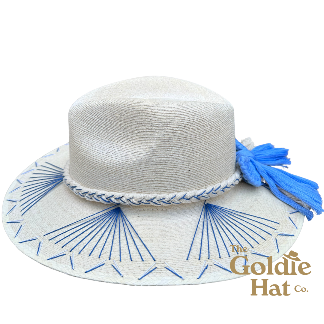 Multi Blue Bow Palma Hat