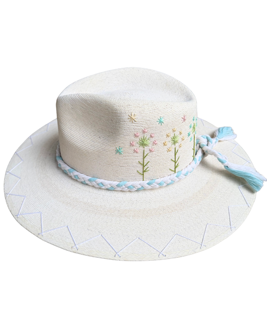 Wildflower White & Blue Band Palm Hat