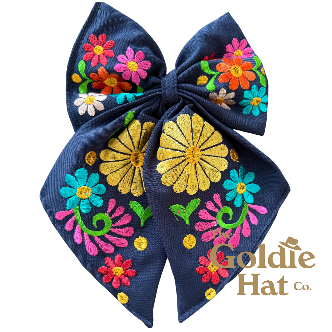 Medium Embroidered Bow