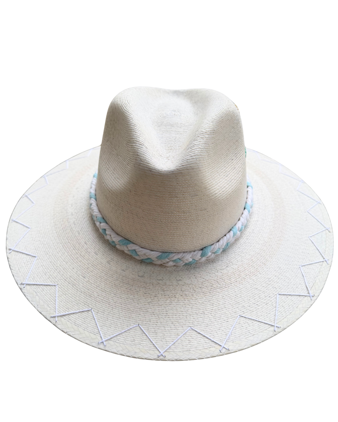 Wildflower White & Blue Band Palm Hat