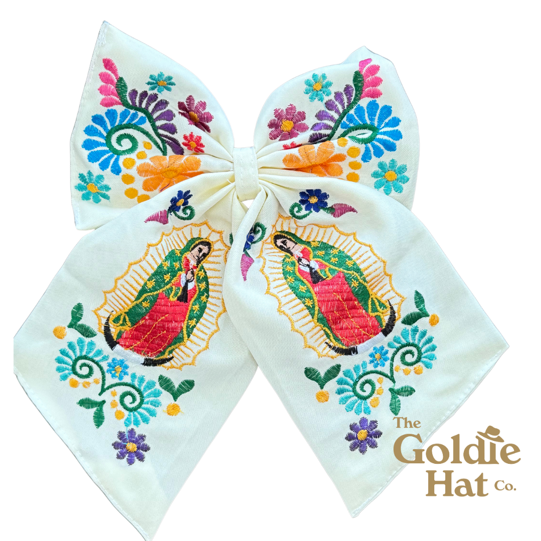 Medium Embroidered Mary Bow