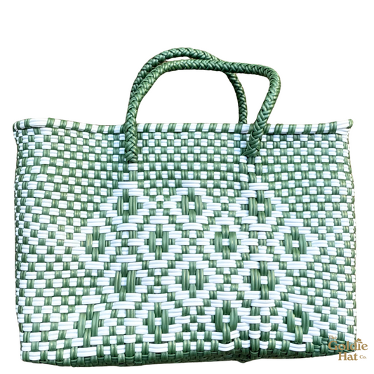 Goldie Mini Bag in Green & White