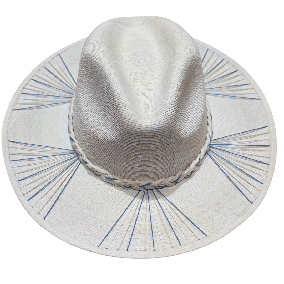 Beige and Blue Sale Hat