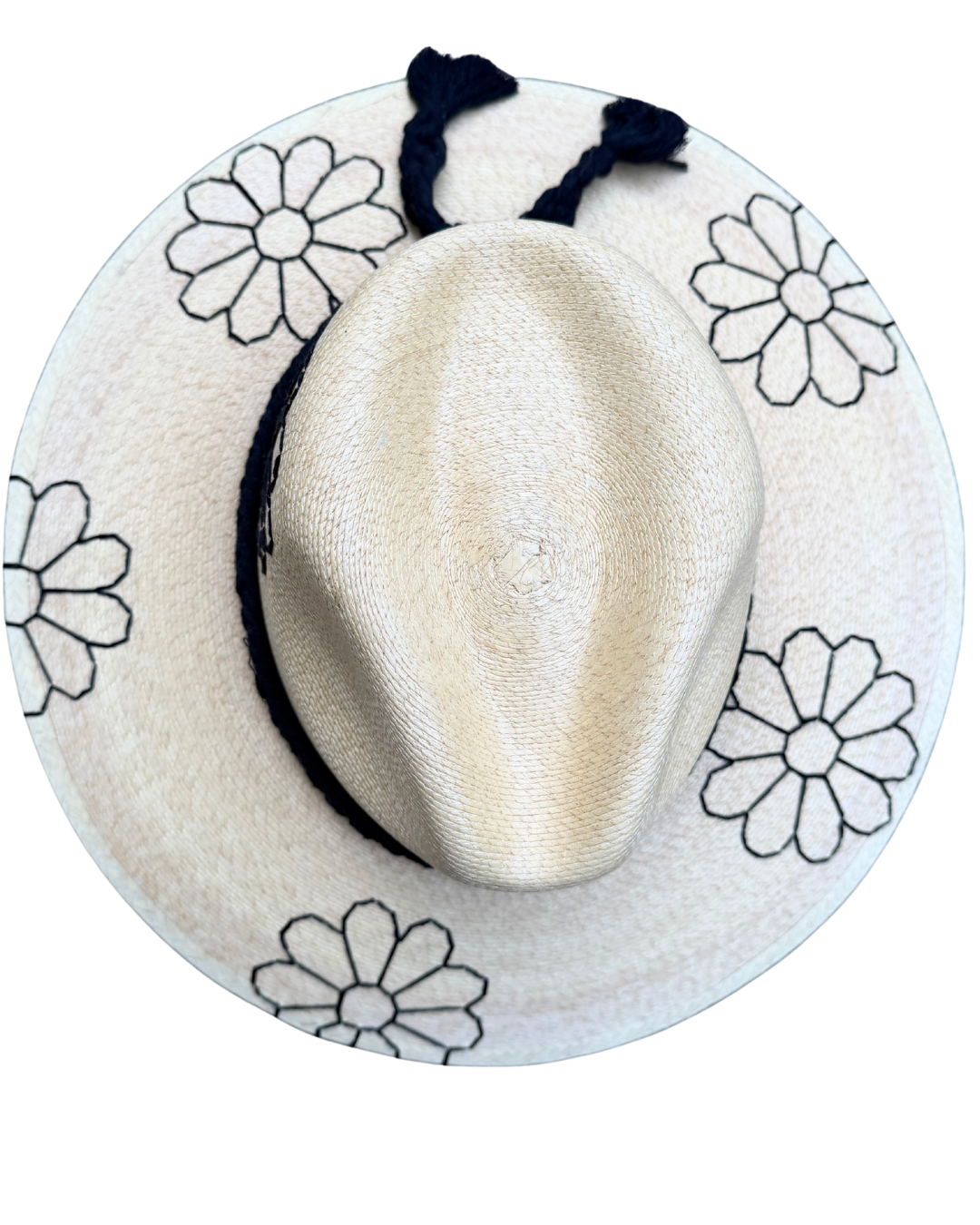 Daisy Black Dark Palm Hat
