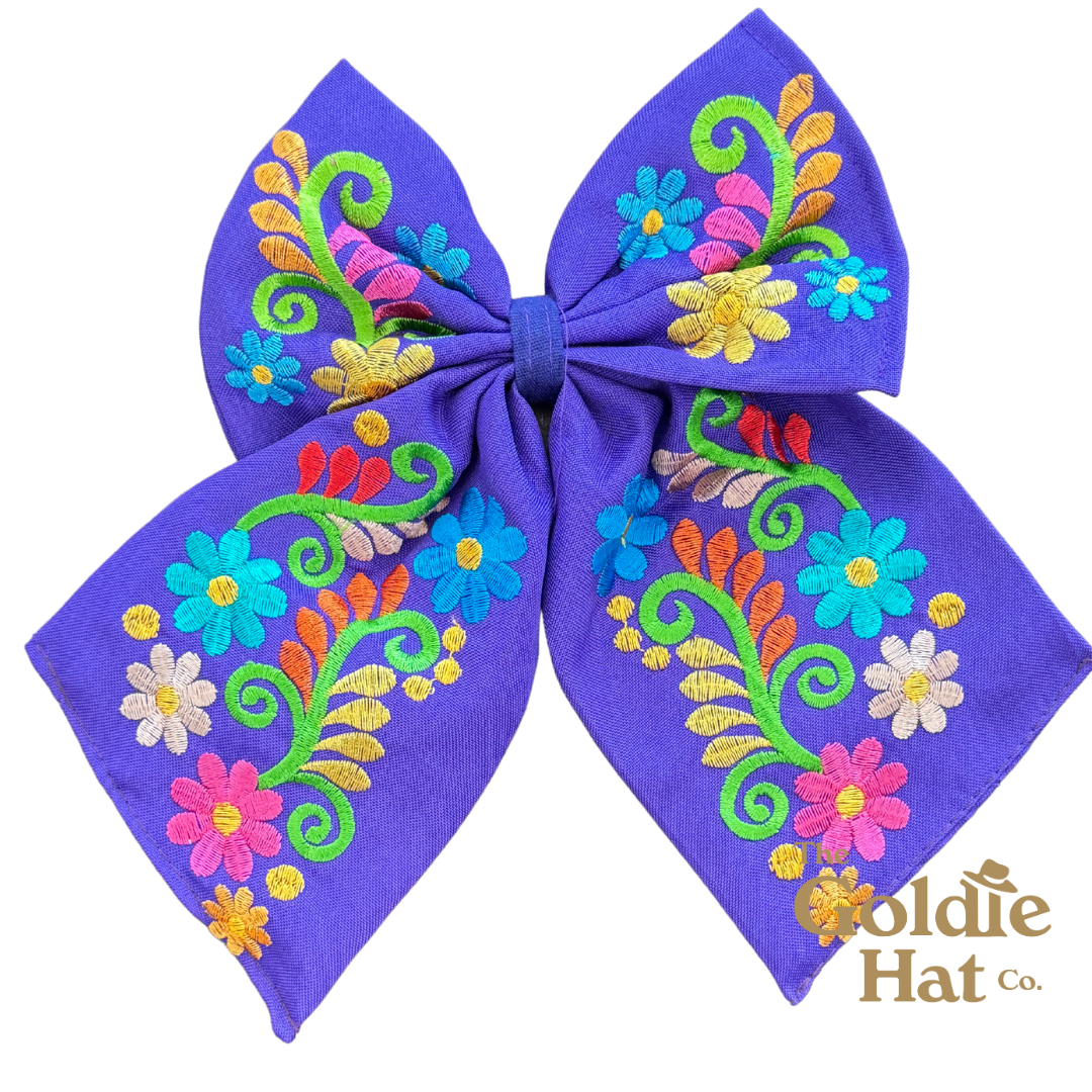 Medium Embroidered Bow