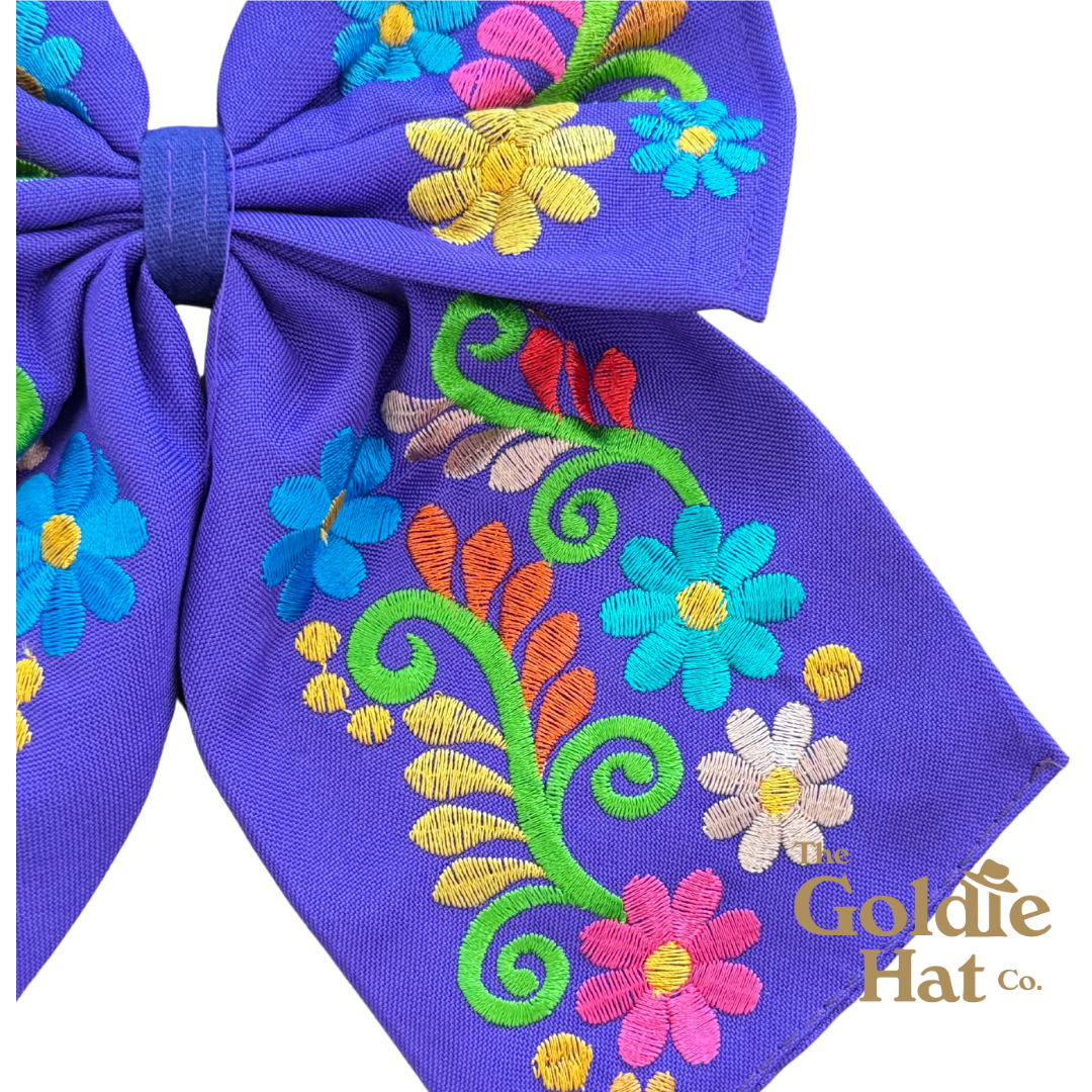Medium Embroidered Bow