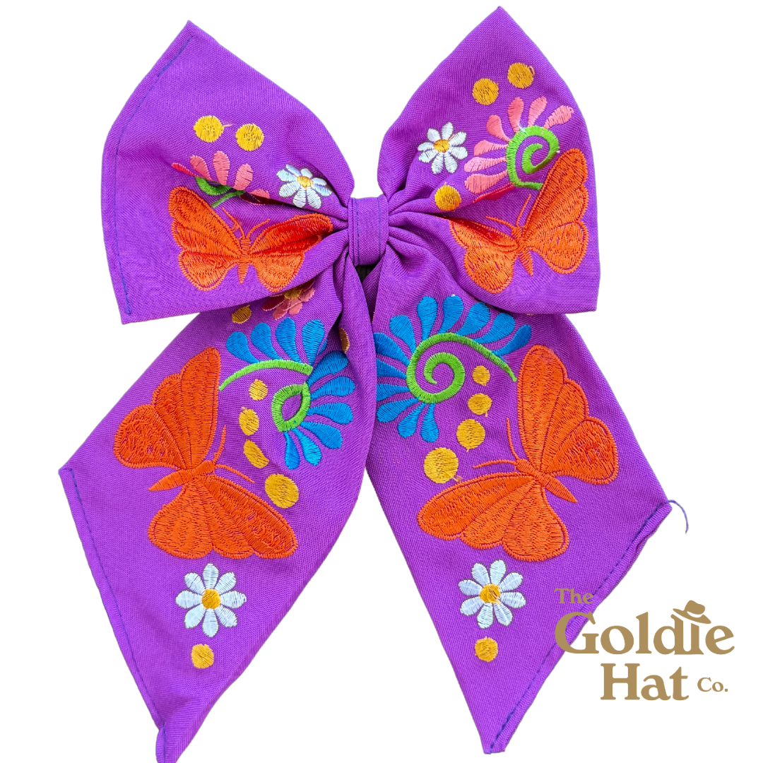 Medium Embroidered Bow