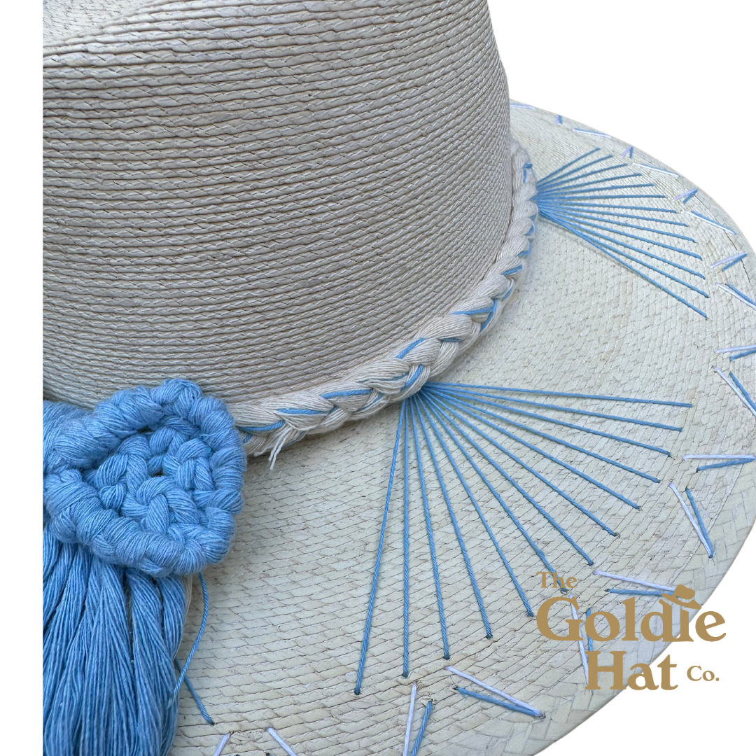 Light Blue Bow Palma Hat