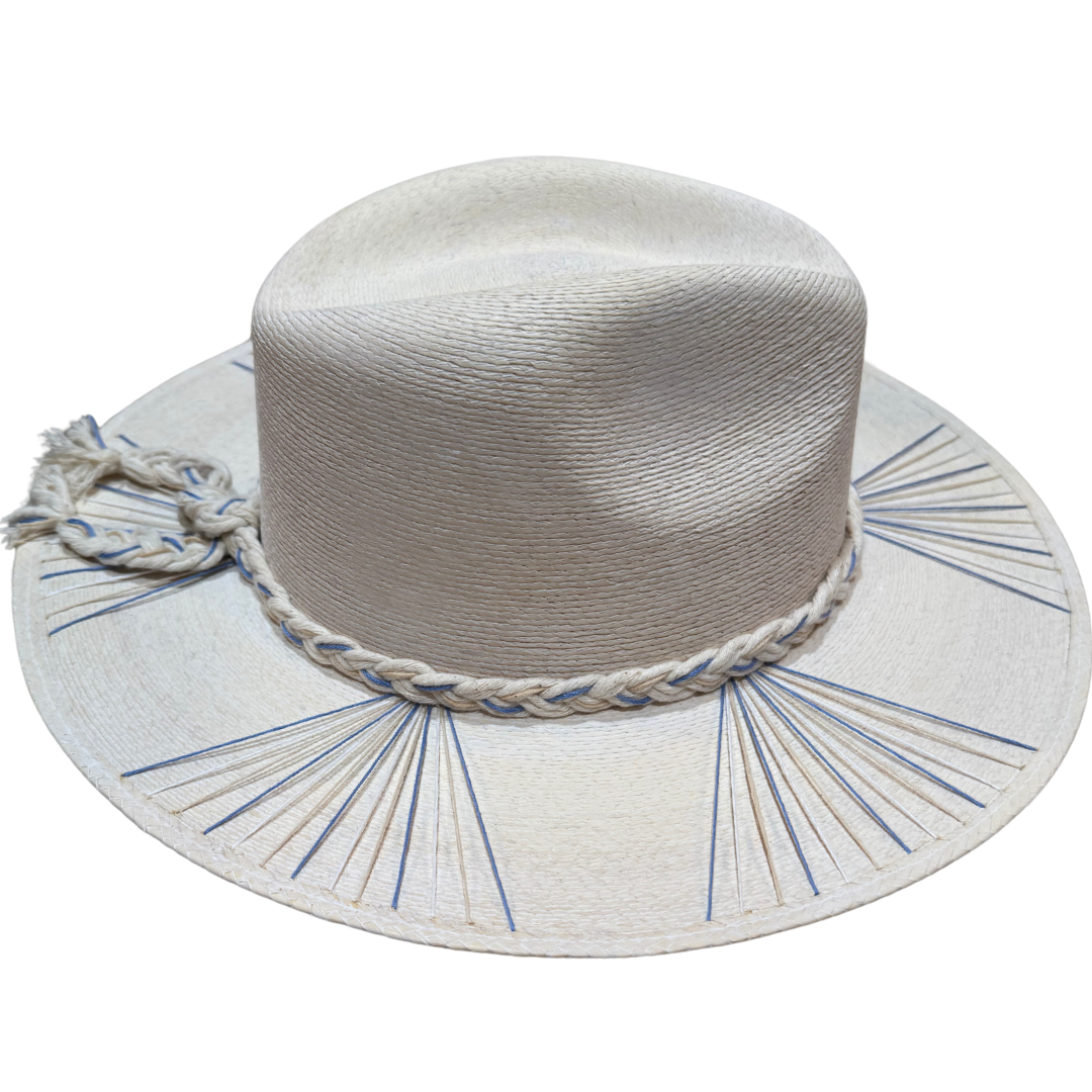 Beige and Blue Sale Hat