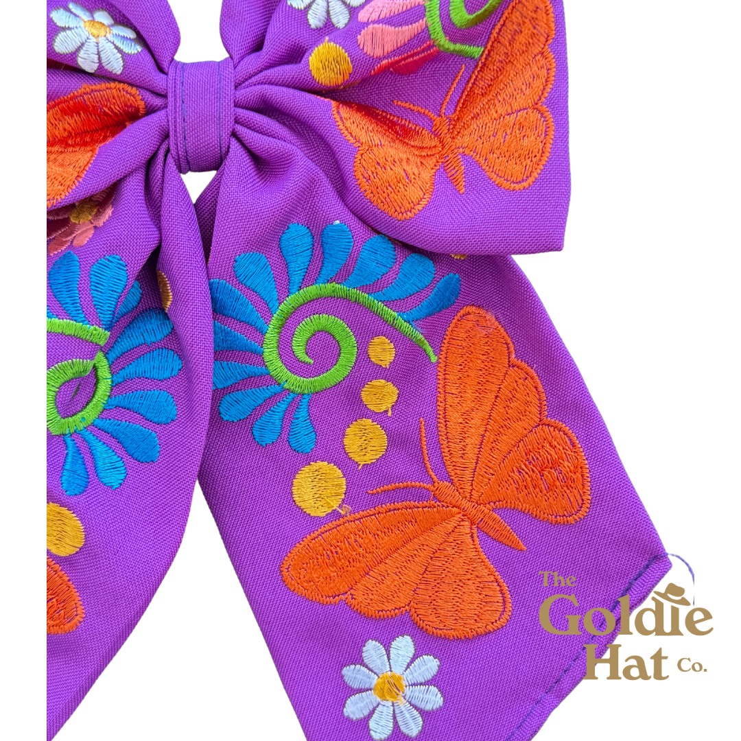 Medium Embroidered Bow