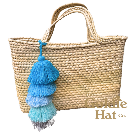 Shades of Blue Tassel Palma Medium Bag