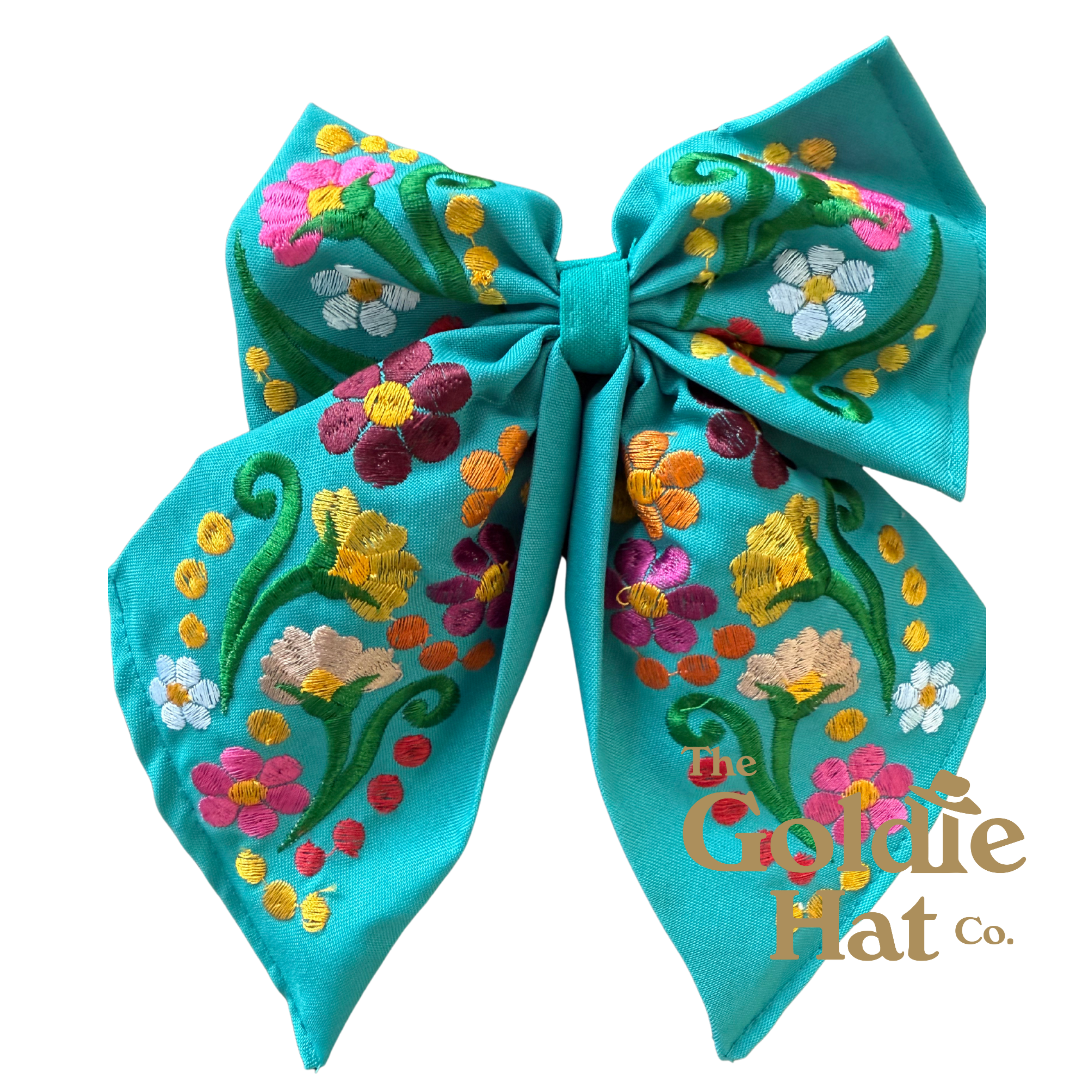 Medium Embroidered Bow