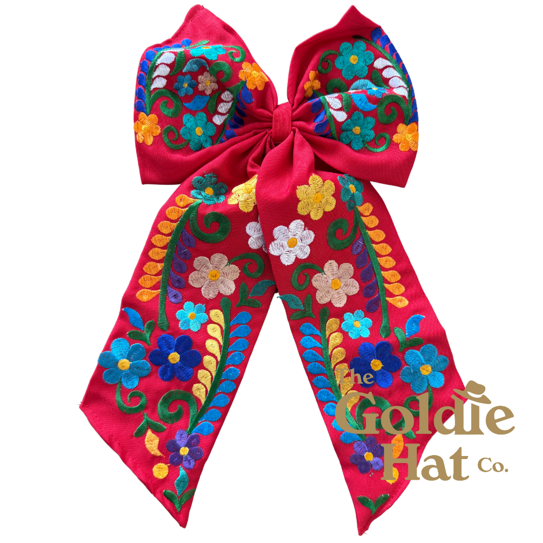 Large Embroidered Bow