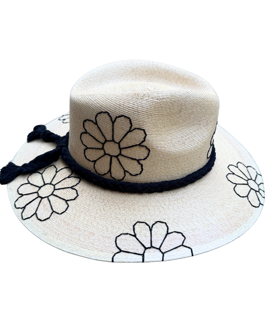 Daisy Black Dark Palm Hat