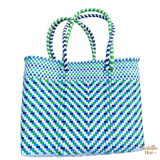 Goldie Small Bag in Blue, Green, and White
