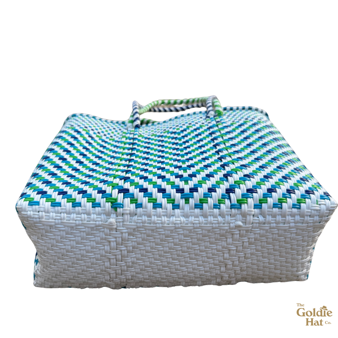 Goldie Small Bag in Blue, Green, and White