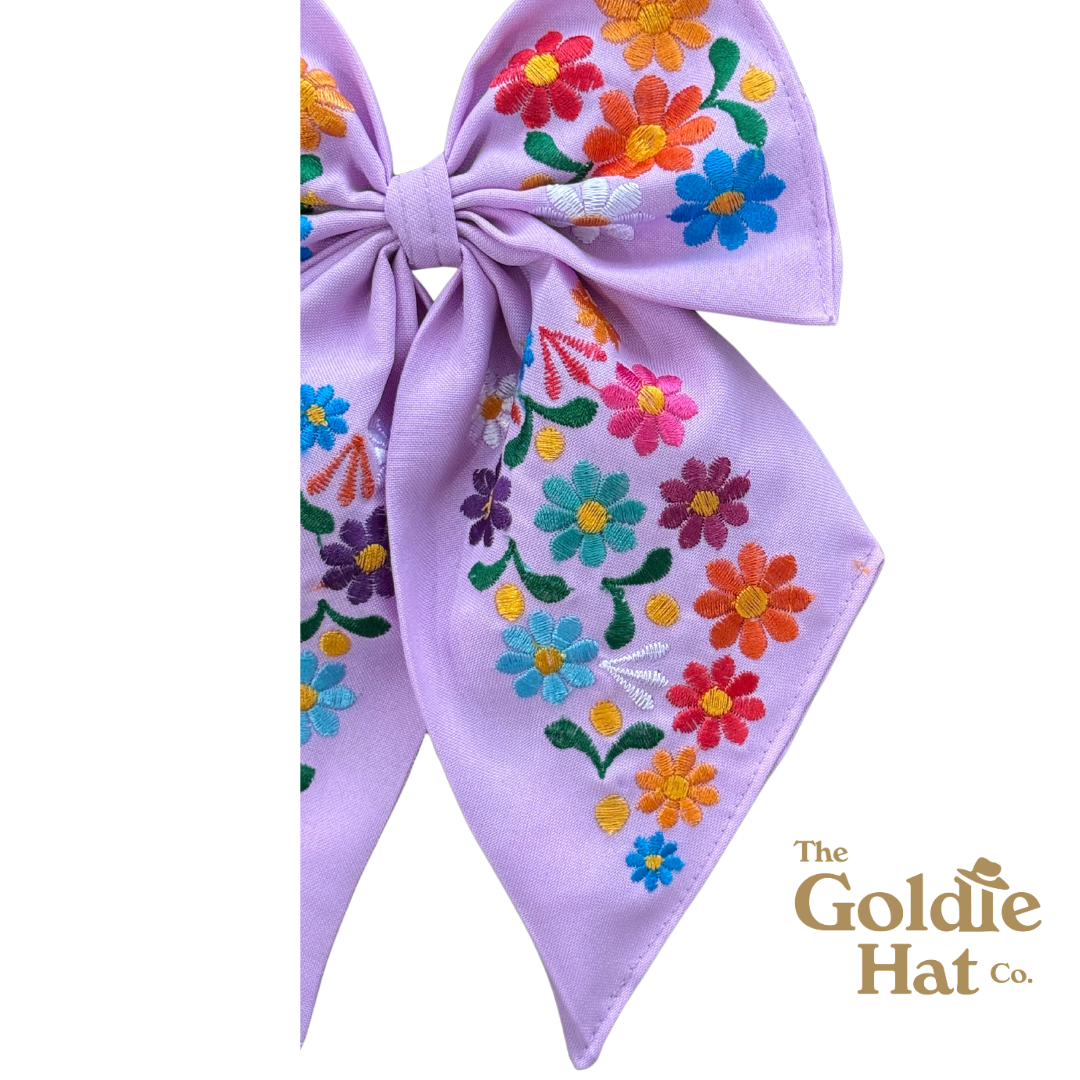 Medium Embroidered Bow