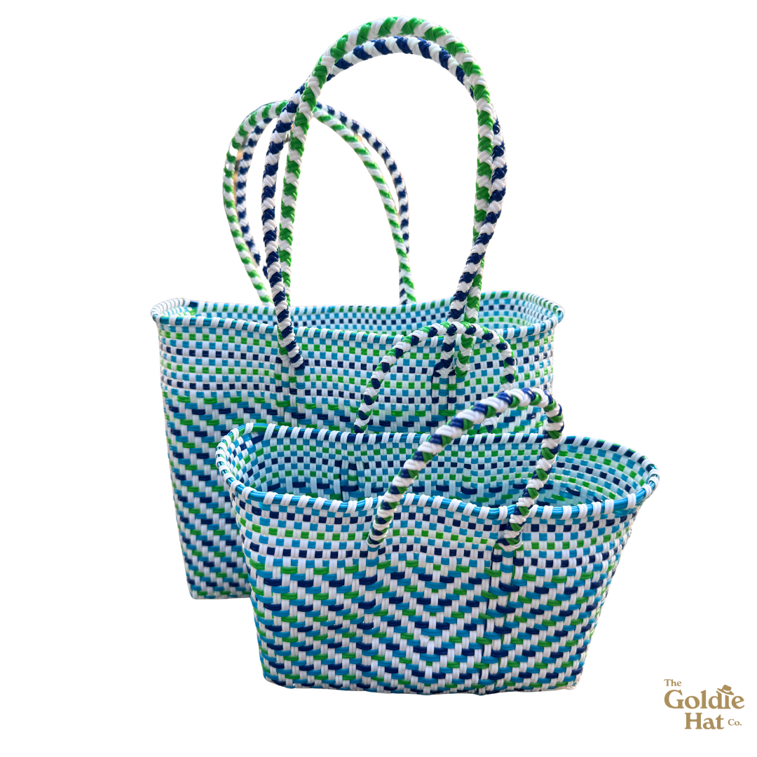 Goldie Mini Bag in Blue, Green, and White