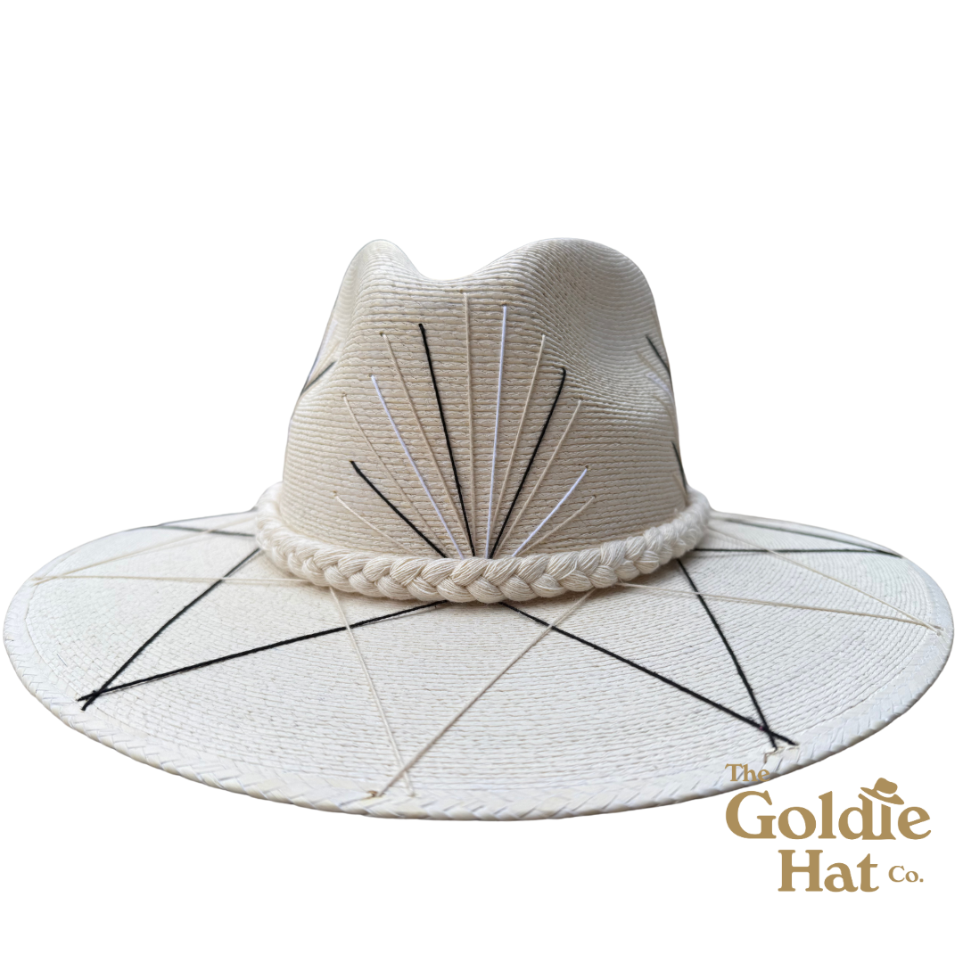 Palma Hat Black and Light Beige