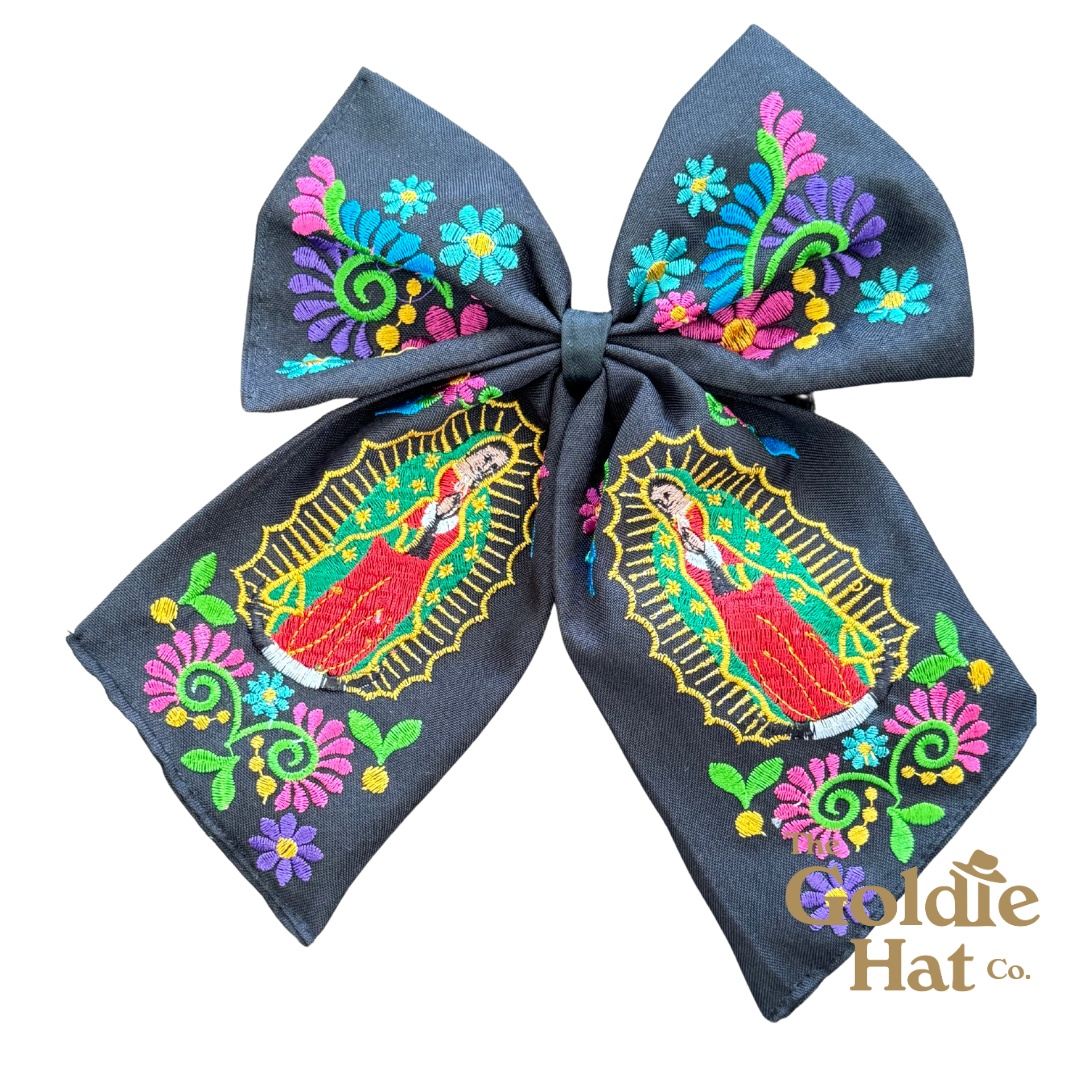 Medium Embroidered Mary Bow
