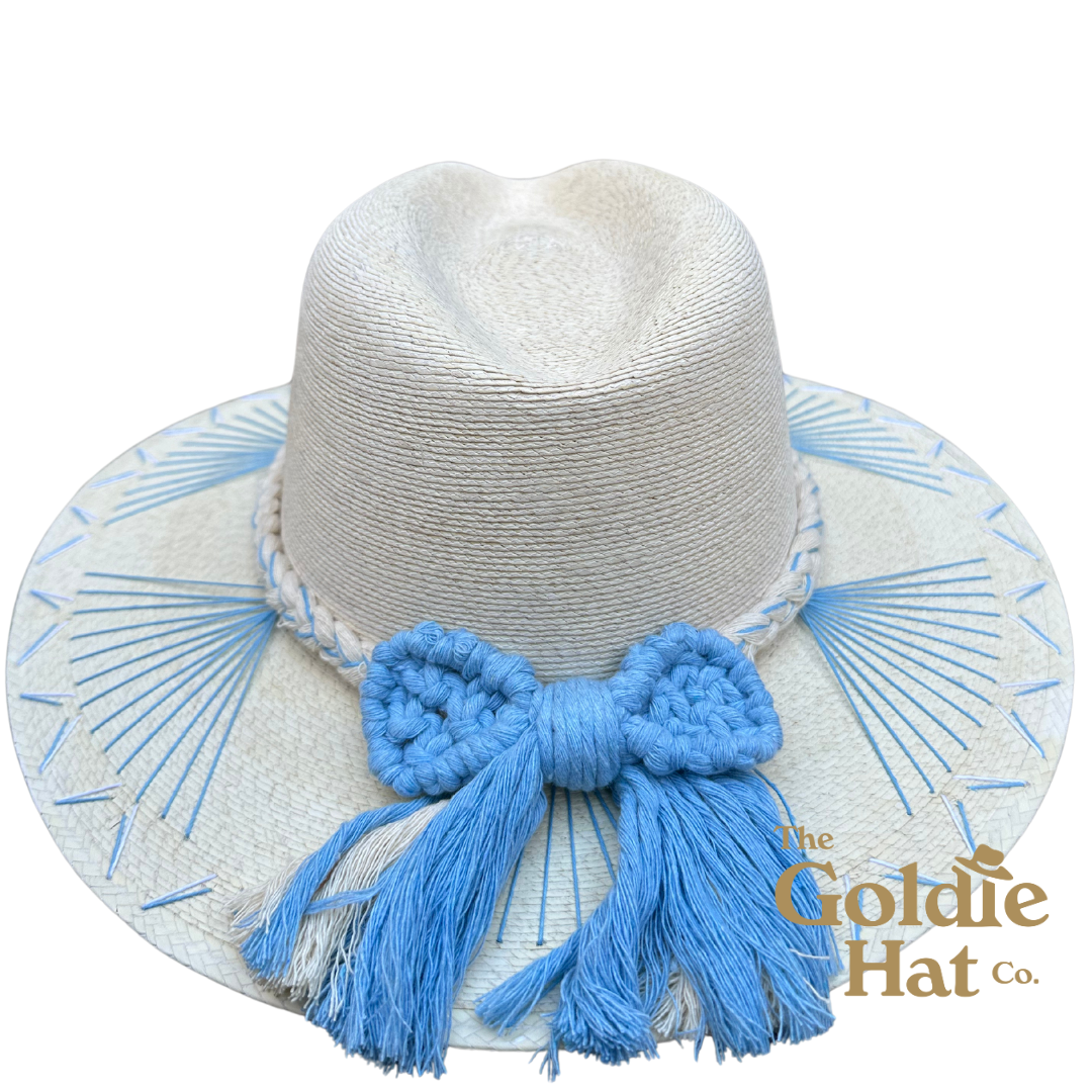 Light Blue Bow Palma Hat