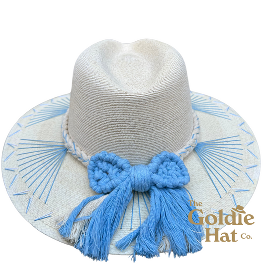 Light Blue Bow Palma Hat