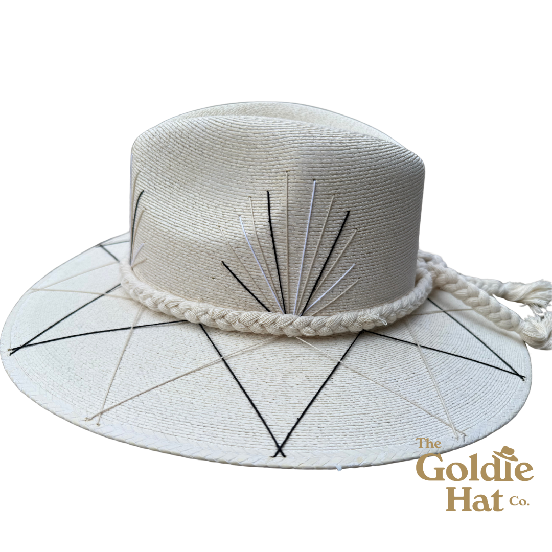 Palma Hat Black and Light Beige