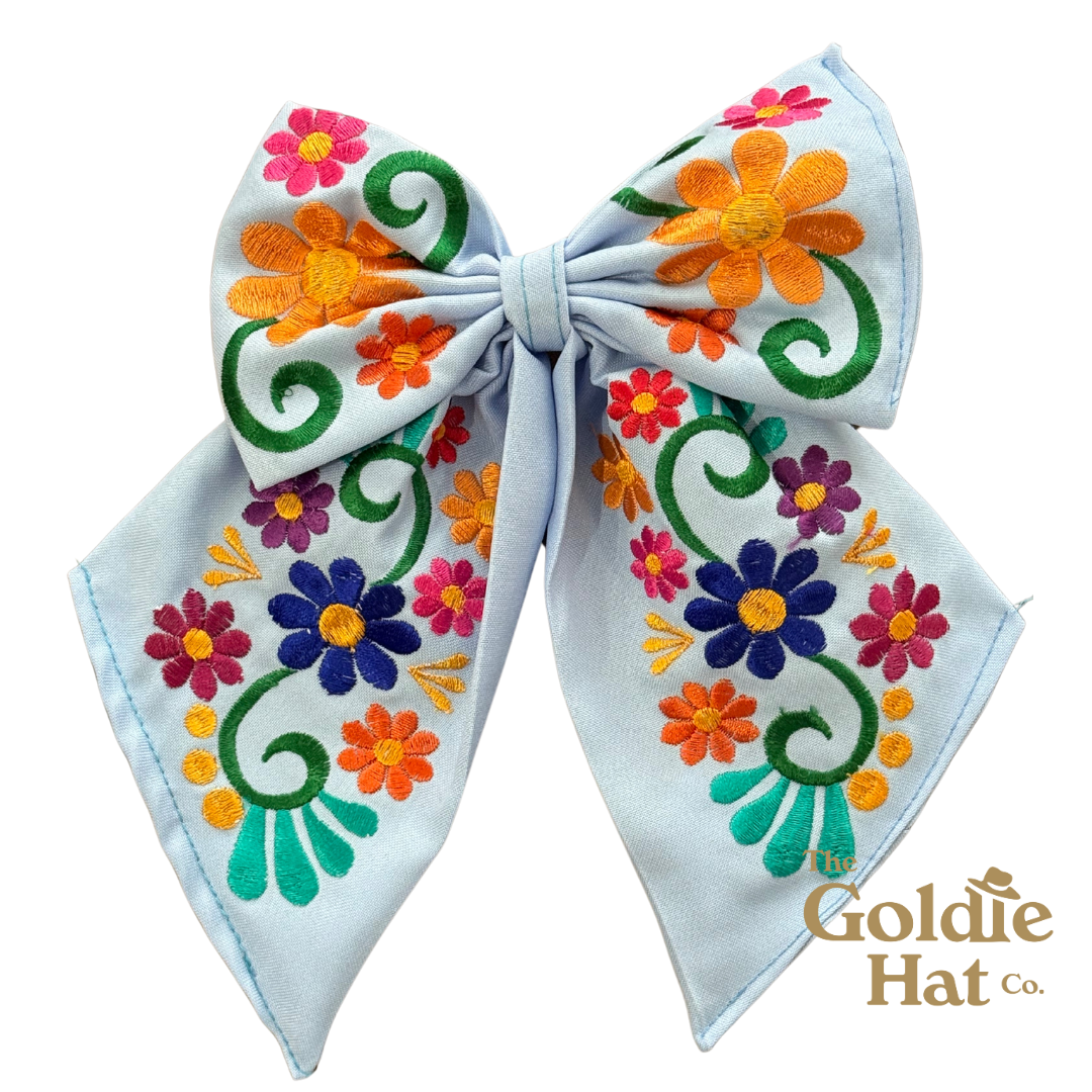 Medium Embroidered Bow