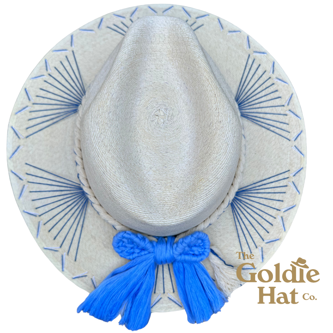 Multi Blue Bow Palma Hat