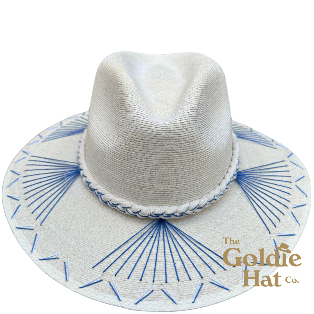 Multi Blue Bow Palma Hat