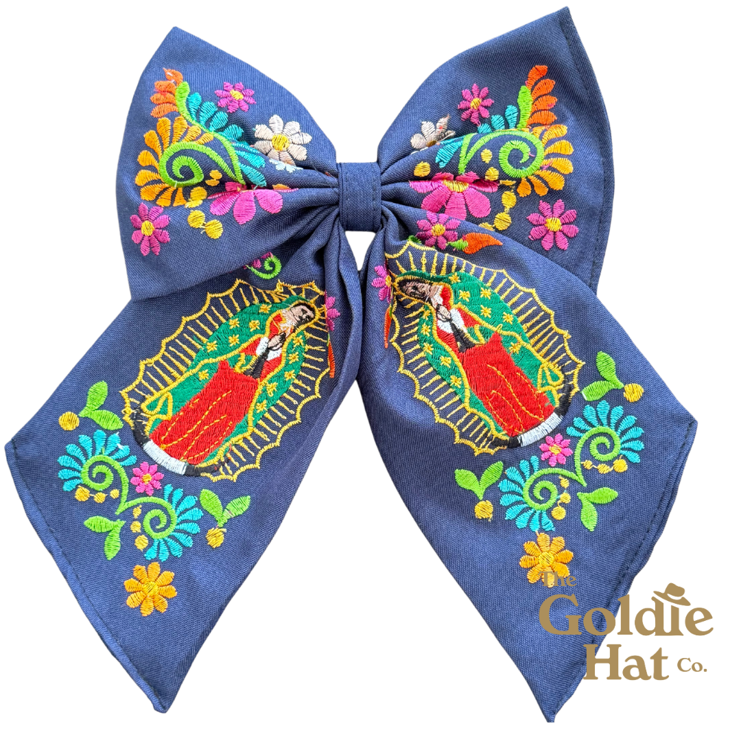 Medium Embroidered Mary Bow