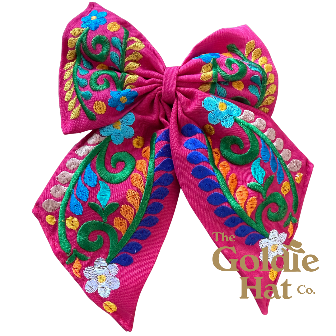 Medium Embroidered Bow