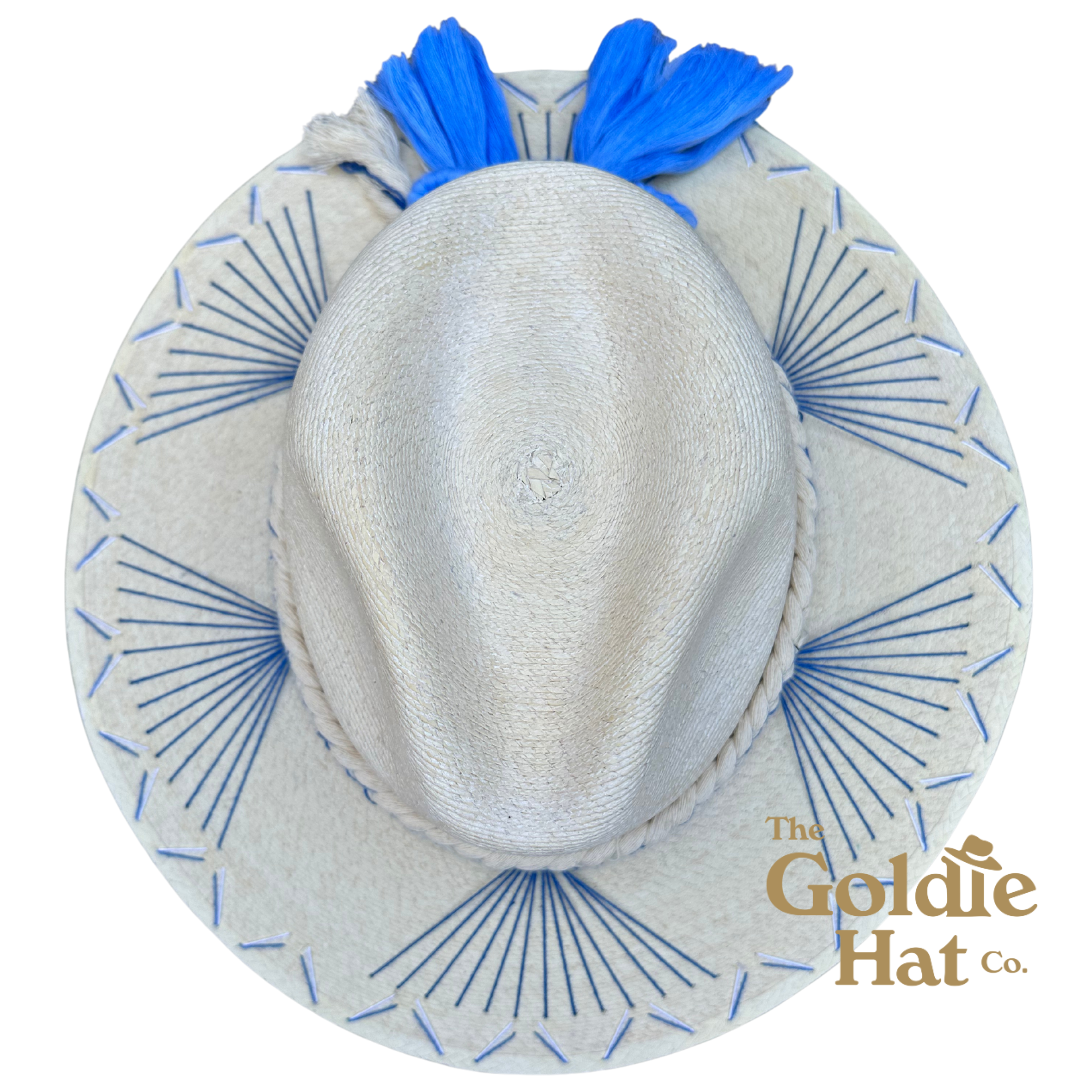Multi Blue Bow Palma Hat