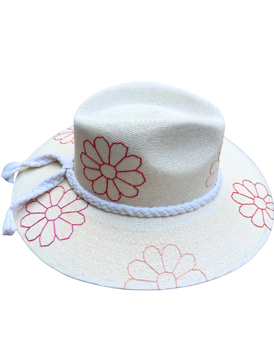 Daisy Coral Light Palm Hat