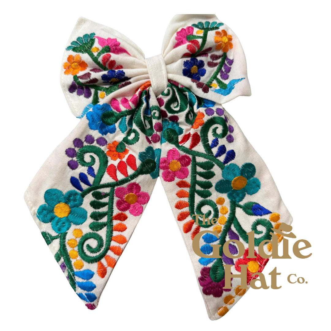 Medium Embroidered Bow