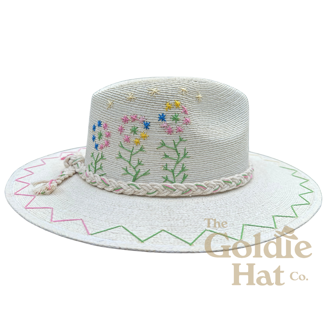 Margarita Floral Hat with Multicolor Band